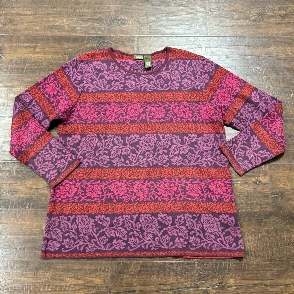 L.L. Bean Women’s Long Sleeve Floral Print Top Size Large